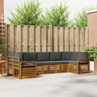 Produktbild von "Neues Produkt" Sofagarnituren - CLORIS - Terrassen-Sofa - 7 pcs - Natur und Anthrazit Massivholz Akazie - Modern Gartensofas V2215