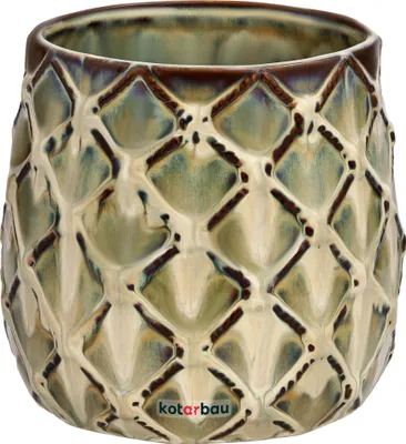 Immagine prodotto di Vaso da fiori in Vetroceramica KOTARBAU® ⌀ 145 mm cachepot scuro con motivo ananas