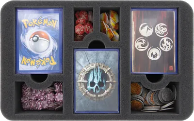 Produktbild von Schaumstoffeinlage für Keyforge Karten und Marker mit 7 Fächern