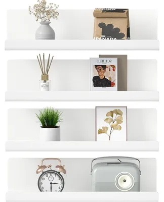Immagine prodotto di Set di 6 mensole sospese in plastica, colore grigio, dimensioni 30x10x8 cm