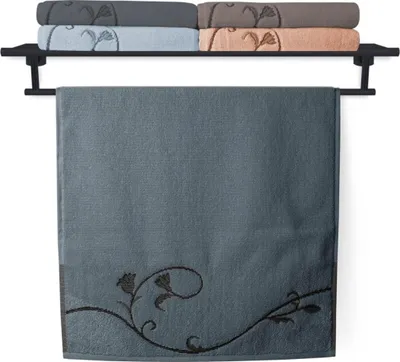 Produktbild von Handtuch Terry Floral Dance 036 blau-grau 70x140 cm