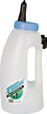 Produktbild von Kerbl Speedy Feeder Kälberflasche 4l, 3-Stufen-Ventil, Pump-Sauger, weiß/blau