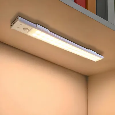 Productafbeelding van INF LED-strip met bewegingssensor, oplaadbaar - 3-kleurig dimbaar, magnetische installatie zonder boren Grijs 50 cm