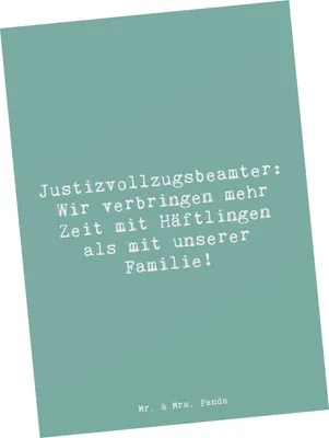 Produktbild von Mr. & Mrs. Panda Postkarte Spruch Justizvollzugsbeamte Zeit - Meeresbrise - Geschenk, Berater, personalisierte Geschenke, Durchsetzungsvermögen, Fotokarte, Postkarten