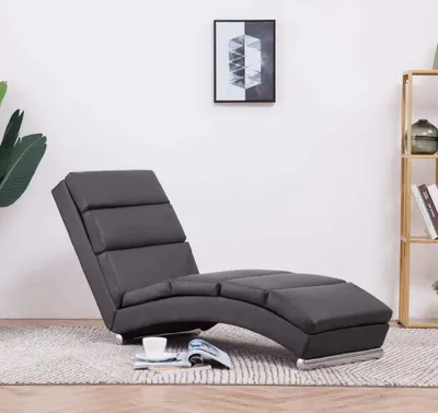 Image de Maison Exclusive - Chaise longue en similicuir gris