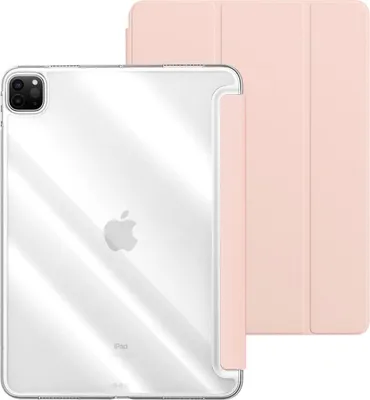 Produktbild von Smart Cover für Apple iPad Pro 11 (2020) Apple iPad Pro 11 (2021) Apple iPad Pro 11 (2022) Tablet Hülle Cover Schutzhülle Tasche Stand Hülle Tasche Etui Rosa-Transparent