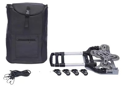 Produktbild von Tragbarer faltbarer Treppensteiger-Wagen, hohe Tragfähigkeit, verstellbare Griffhöhe, Schwarz