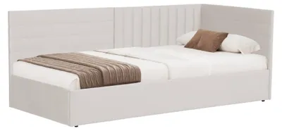 Zdjęcie produktu dla Kondela Łóżko jednoosobowe ze stelażem Mevia 90x200 - kremowe Velvet