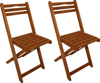 Produktbild von DEGAMO Klappstuhl Gartenstuhl Holzstuhl, Eukalyptus Holz geölt, 2 Stück