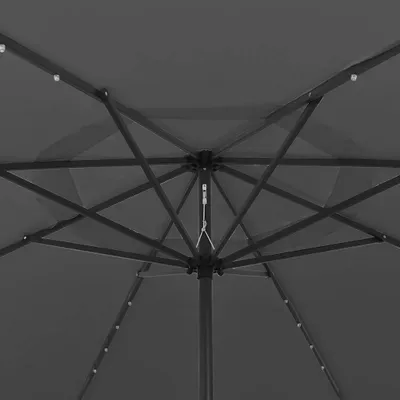 Produktbild von vidaXL Sonnenschirm mit LED-Beleuchtung 400 cm Anthrazit