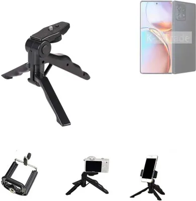 Produktbild von K-S-Trade Stativ Tisch-Ständer Dreibein Handy-Stativ Ständer kompatibel mit Motorola Edge+ 2023 Mini-Stativ Smartphone Tripod Handy-Stativ aus