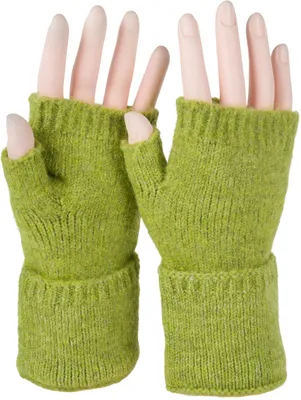 Produktbild von styleBREAKER Damen Fingerlose Strickhandschuhe Einfarbig mit Bund, warme Winter Handschuhe 09010052