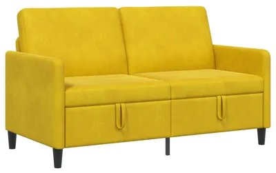 Image de Canapé vidaXL avec rangement, jaune, 152 x 78 x 87 cm, polyester