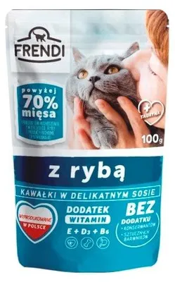 Image de FRENDI Morceaux de poisson en sauce - nourriture humide pour chats - 100 g