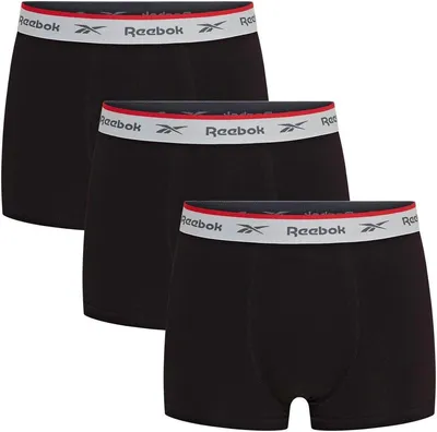 Produktbild von Reebok Herren Boxershorts, 3 Stück Größe:S Farbe:schwarz