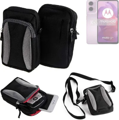 Produktbild von K-S-Trade Holster Schutz Hülle kompatibel mit Motorola Moto G24 Handy Hülle Gürteltasche Umhängetasche mit Zusatzfach schwarz