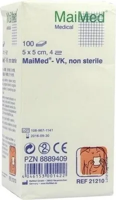 Produktbild von Maimed Vlieskompressen unsteril 4-lagig 100 Stück 5 x 5 cm