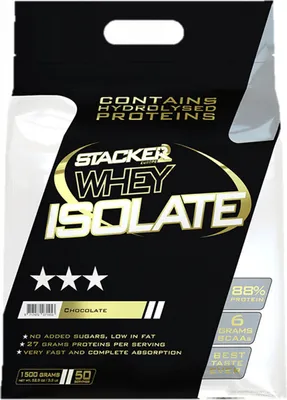 Produktbild von Stacker2 Whey Isolate (1500g) Chocolate - Eiweiße - Molkenprotein-Isolat