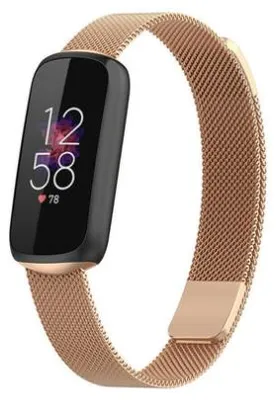 Produktbild von By Qubix passend für Fitbit Luxe - Milanaise-Armband - Champagner Gold