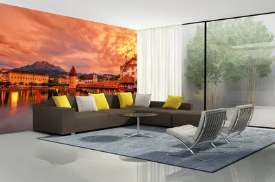 Produktbild von Vlies Fototapete KAPELLBRÜCKE 375 x 250 cm (inkl. Kleister) - Vlies Tapete, Wandtapete, Wandbilder - Tapete für Wohnzimmer Schlafzimmer, Büro, Küche - Montagefertig