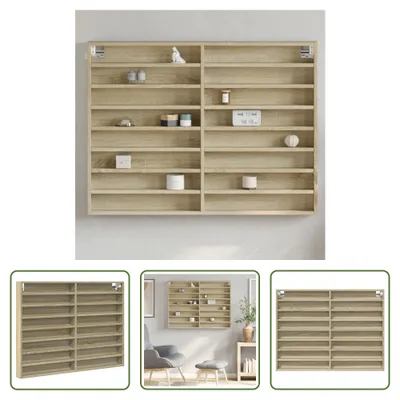 Obrázok produktu pre The Living Store vitrína Sonoma dub 100x8,5x75 cm materiál na báze dreva