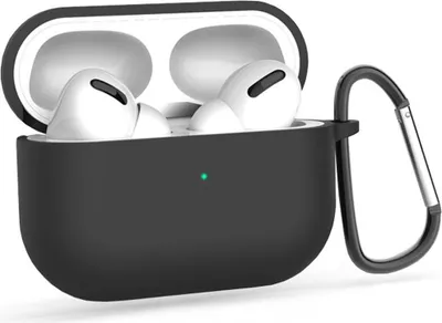Zdjęcie produktu dla Tech-Protect Icon Etui Silikonowe Czarne Do Airpods Pro 1/2 Z Karabińczykie
