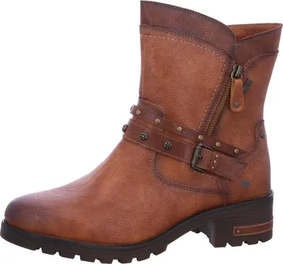 Produktbild von Mustang Damen Stiefelette mit Zierschnallen und Nieten, Größe:38 EU, Farbe:Beige