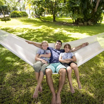 Immagine prodotto di Amaca messicana in rete MacaMex - Famiglia Amaca naturale bianca Plus