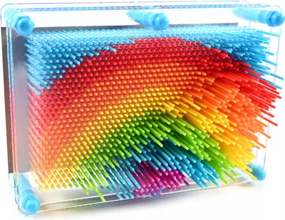 Produktbild von 3D Pinart Nagelbrett Regenbogen - Kreatives Retro Spielzeug & Sensorik Gadget für Kinder