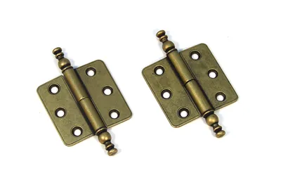 Produktbild von Scharniere Zierscharniere Eisenbeschlag Truhenband Möbelbänder Set L+R, Gold