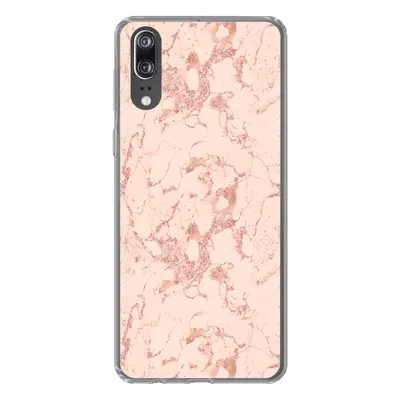 Produktbild von MuchoWow® Handyhülle Schutzhülle Hülle für Huawei P20 Marmor - Roségold - Muster - Chic Silikon Softcase Handy Hülle - Hardcover
