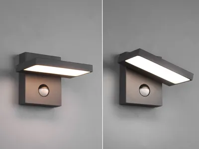 Produktbild von LED Außenwandleuchte Set Downlight mit Bewegungsmelder Anthrazit Terrassenlampen