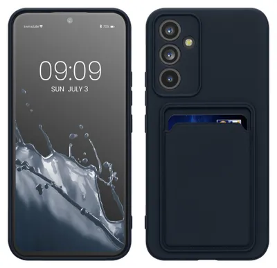 Produktbild von kwmobile Handyhülle für Samsung Galaxy A54 5G Hülle mit Kartenfach - TPU Case - Kabelloses Laden - Schutzhülle Cover in Dunkelblau