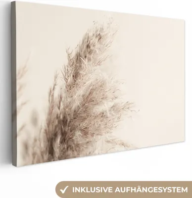 Produktbild von MuchoWow® - Leinwandbilder - Pflanzen - Pampaswedel - Pampasgras - Beige - Natur, Wandbild, Wanddeko Bilder Wohnzimmer, 30x20 cm