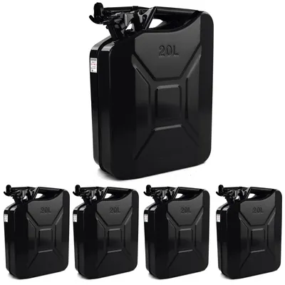 5x 20L Reserve Metall Kanister Kraftstoff Benzin Diesel Einfüllstutzen Schwarz – Produktansicht