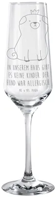 Produktbild von Mr. & Mrs. Panda Glas Mops Krone - Transparent - Geschenk, Champagnerglas, Haha, Königlich, König, Hund, Sektflöte, Sprüche, Trinkglas, Sektglas, Kelchglas