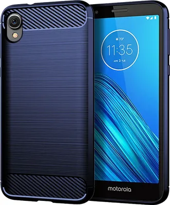 Produktbild von Schutzhülle Handyhülle für Motorola E6 Case Cover Carbon Optik Blau