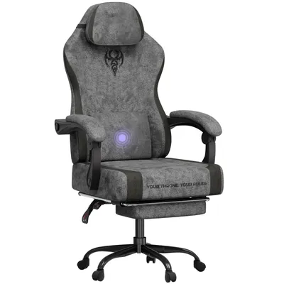 Produktbild von Verdego Gaming Stuhl, Grau, Bürostuhl Ergonomisch, PC Stuhl, Verstellbarer Rückenlehne 90°–135°, Kopfstütze, Gaming-Stühle, Schreibtischstuhl