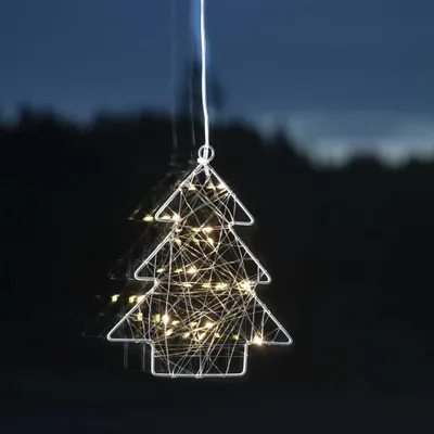 Zdjęcie produktu dla Dekoracja choinka wisząca Led WIRY 20 cm na baterie