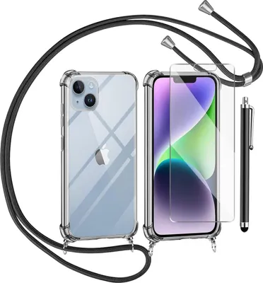 Produktbild von APPLE IPHONE 14 Plus HÜLLE AUS GEHÄRTETEM GLAS MIT LANYARD-STYLUS SCHWARZ
