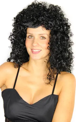 Produktbild von schwarze gelockte Boogie Damen Langhaar Perücke