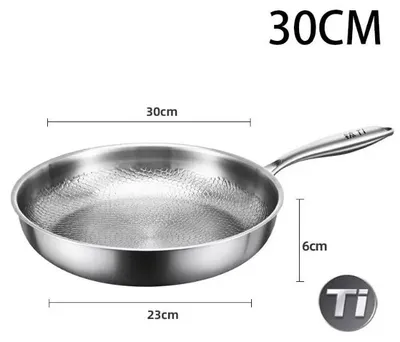 Image de Poêle - 30 cm - Aluminium - Revêtement antiadhésif - Compatible avec les plaques de cuisson à induction - Motifs en forme d'écailles de poisson