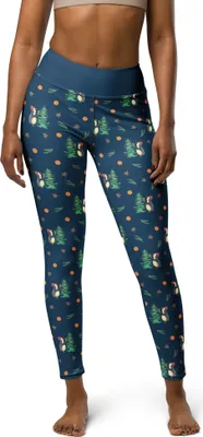 Produktbild von Mr. & Mrs. Panda Stretchhose Pinguin Weihnachtsbaum Größe M - Blau - Geschenk, Winter, High-Waist-Hose, Sportleggings, Sporthose, Damen, Leggings, Yoga-Hose, Weihnachten