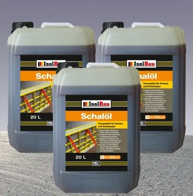 Produktbild von Isolbau Schalöl Professional - 3x 20 Liter Trennmittel für Formen & Schalungen - Beton-Trennmittel, begrenzt die Haftung von Beton, Mörtel & Kleber