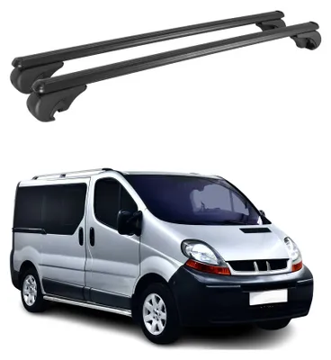 Image de Barres de toit Transversales pour Renault Trafic II 2001-2014 Alu Noir 2x, Image générée par une IA