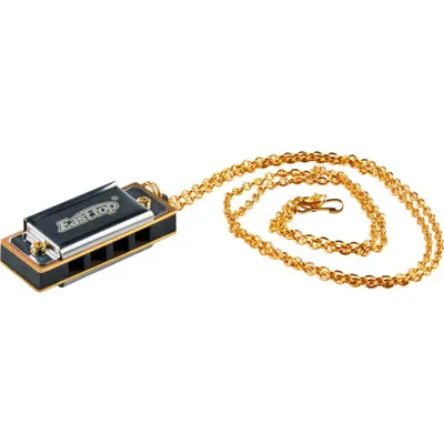Produktbild von Goki Mini mouth organ with chain, Spielzeug-Musikinstrument, Harmonika, 3 Jahr(e), 20 g, Schwarz