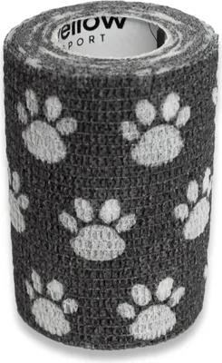 Produktbild von Kohäsive Binde 7,5 cm x 4,5 m, schwarzer Pfotenabdruck