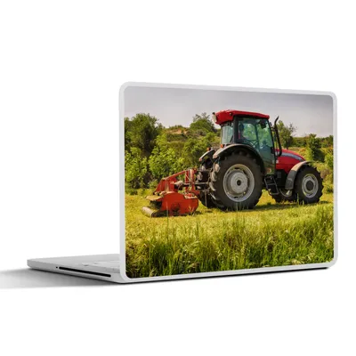 Produktbild von MuchoWow® Laptop Aufkleber Sticker Cover Traktor - Rot - Natur - Grün - Landleben 36.5x27.5 cm - Laptop-Sticker