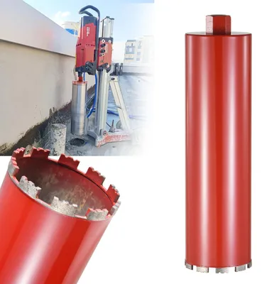 Produktbild von Nasskernbohrer - Kernbohrkrone - Durchmesser 120 mm - Bohrtiefe 45 cm - Für harten Beton, Ziegel und Stein - Präzisionsgeschweißte Segmente