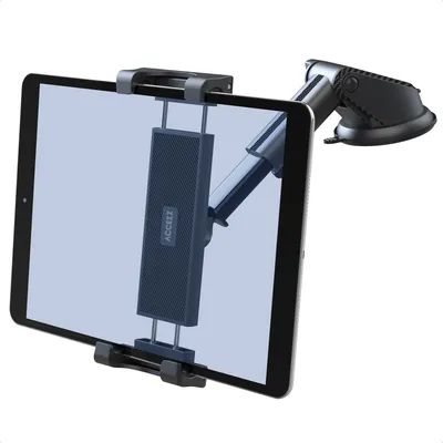 Produktbild von Accezz Tablet halterung Auto - Armaturenbrett und Windschutzscheibe - Verstellbar - Universal - Schwarz